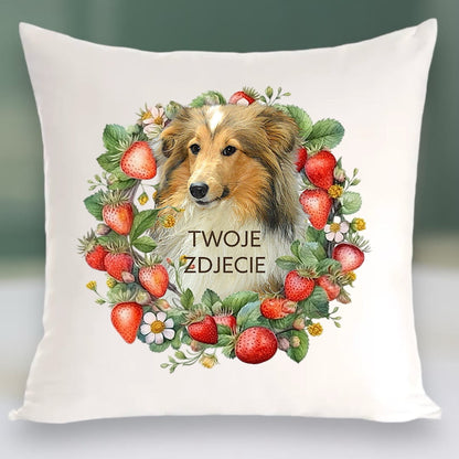 Personalizowany Prezent Poduszka z Twoim Pupilem / Truskawki 3