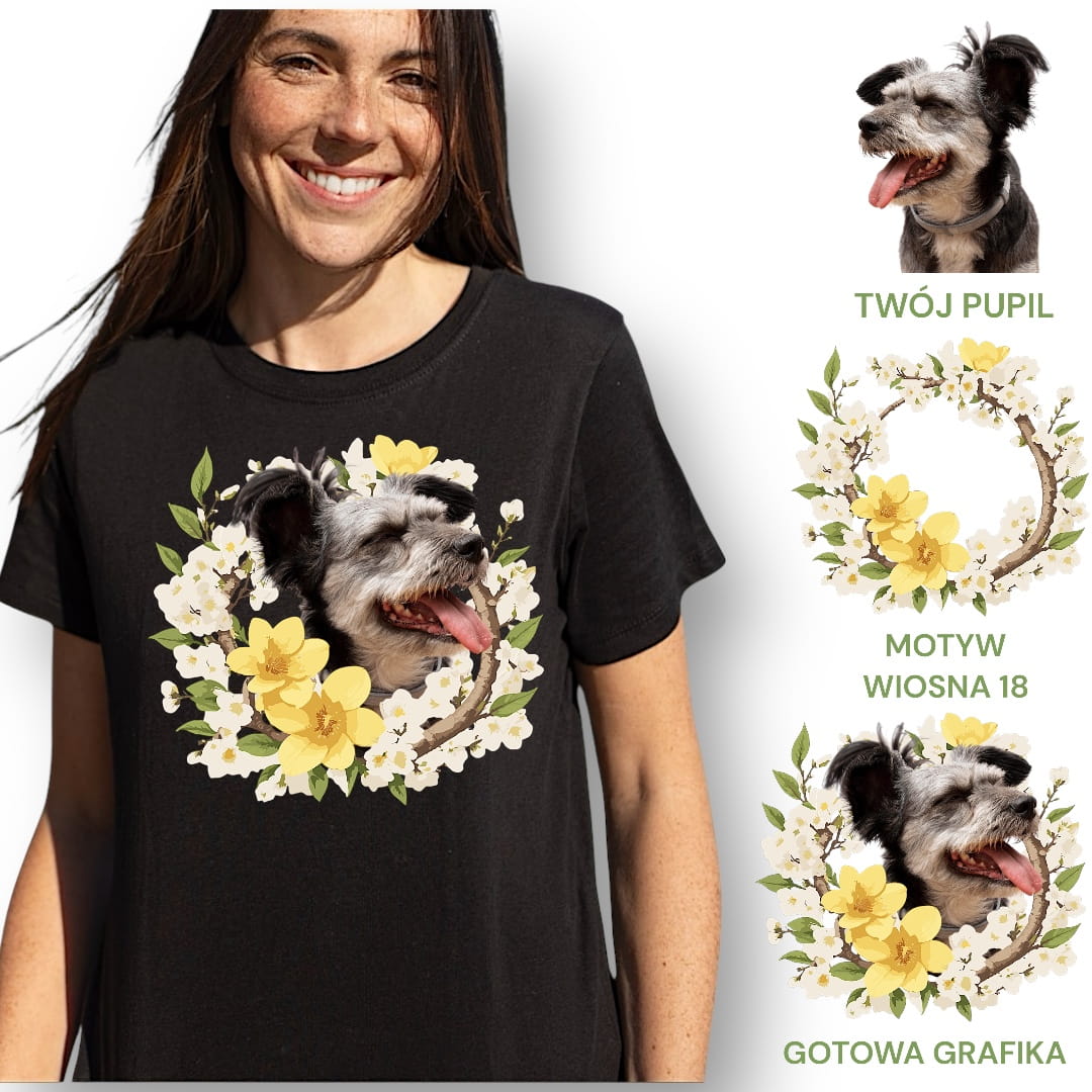 T-shirt z nadrukiem Twój Pupil na koszulce Biały / Czarny / Unisex / Wiosna 18