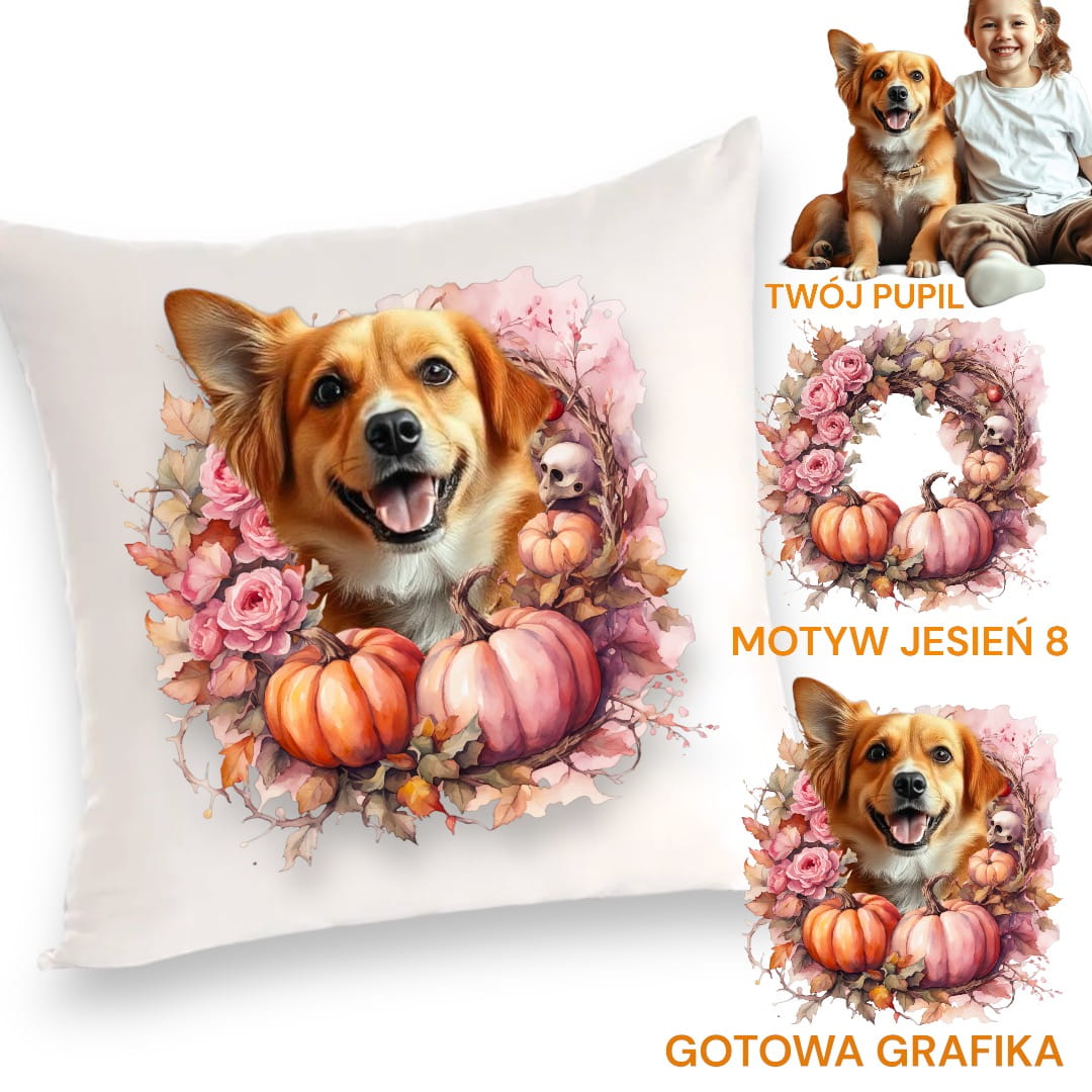 Personalizowany Prezent Poduszka z Twoim Pupilem / Jesień 8