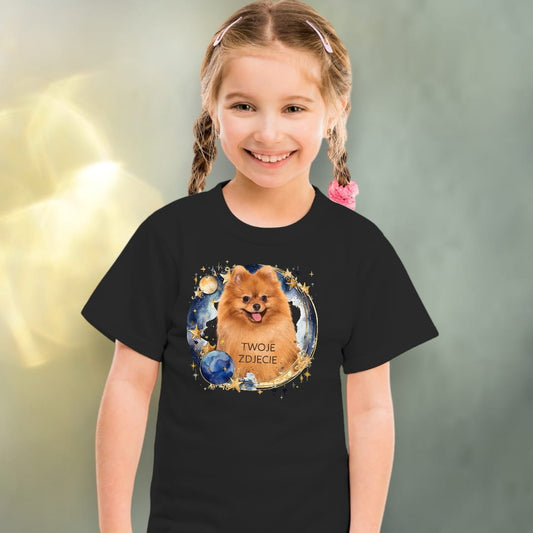 Koszulka z Twoim Pupilem Personalizacja / Biała / Czarna / Dziecięca Unisex / Kosmos 1