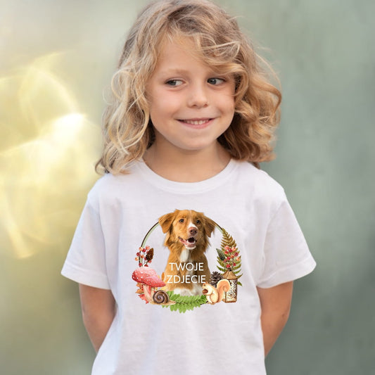 Koszulka z Twoim Pupilem Personalizacja / Biała / Czarna / Dziecięca Unisex / Las 1