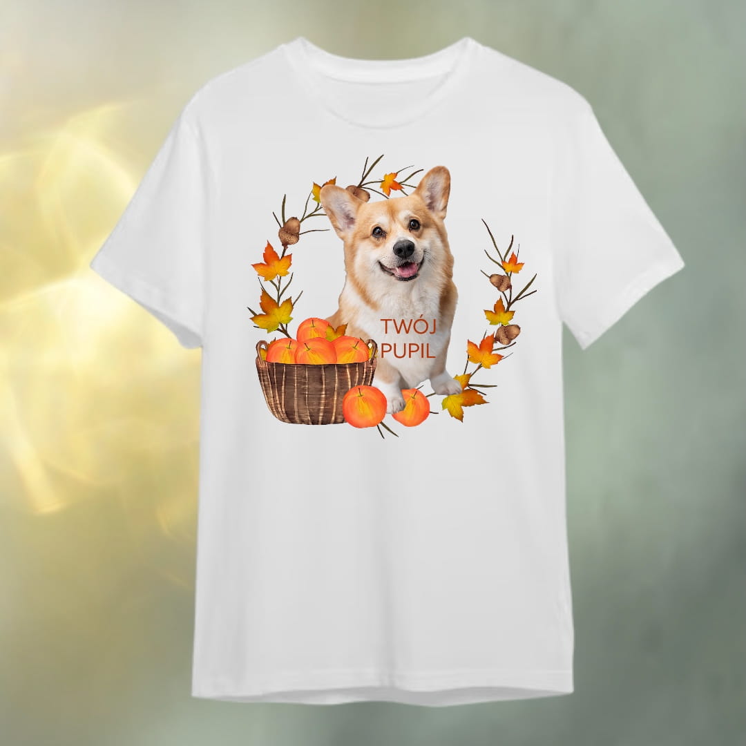 T-shirt z nadrukiem Twój Pupil na koszulce Biały / Czarny / Unisex / Jesień 2