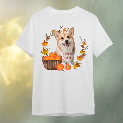 T-shirt z nadrukiem Twój Pupil na koszulce Biały / Czarny / Unisex / Jesień 2