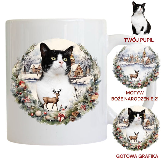 Personalizowany Kubek ze zdjęciem Twojego Pupila / Boże Narodzenie 21