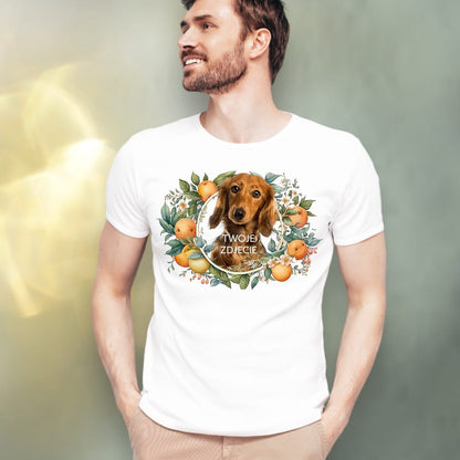 T-shirt z nadrukiem Twój Pupil na koszulce Biały / Czarny / Unisex / Pomarańcze