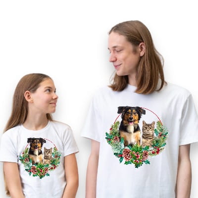 T-shirt z nadrukiem Twój Pupil na koszulce Biały / Czarny / Unisex / Boże Narodzenie 8
