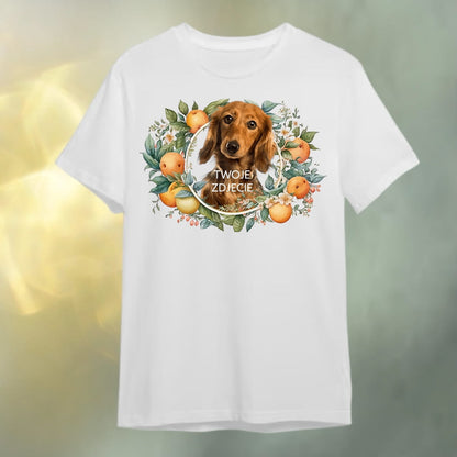 T-shirt z nadrukiem Twój Pupil na koszulce Biały / Czarny / Unisex / Pomarańcze