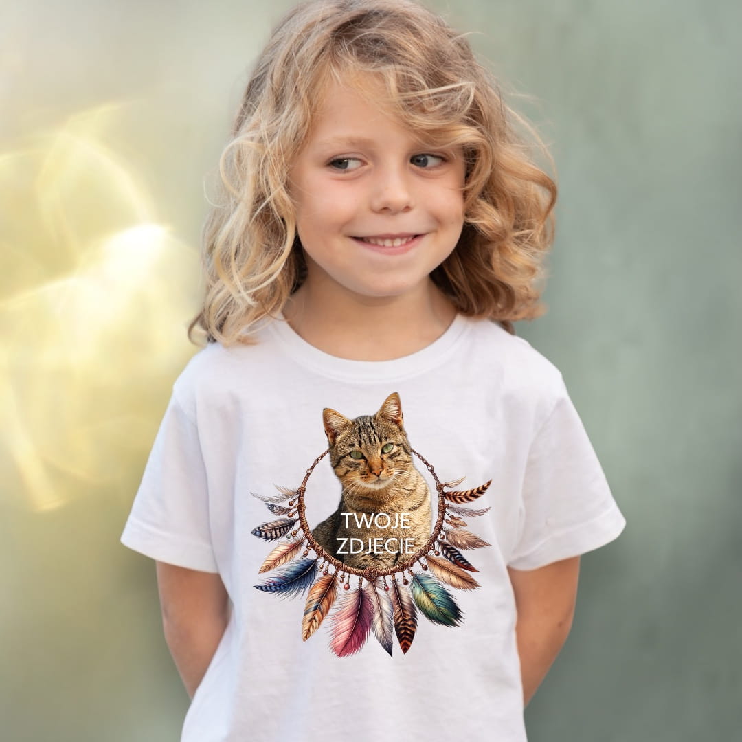 Koszulka z Twoim Pupilem Personalizacja / Biała / Czarna / Dziecięca Unisex / Boho