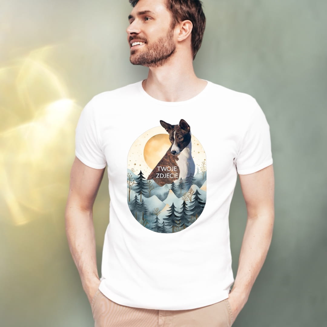 T-shirt z nadrukiem Twój Pupil na koszulce Biały / Czarny / Unisex / Krajobraz 3