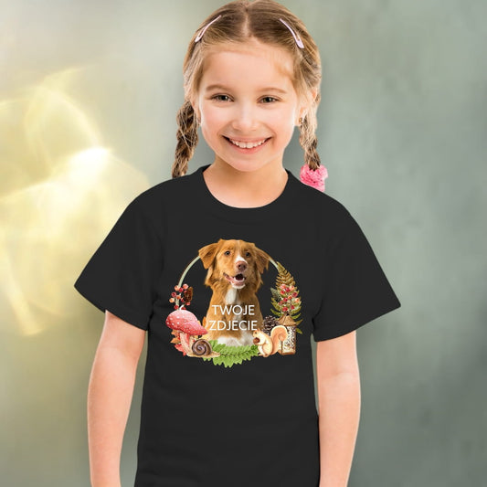 Koszulka z Twoim Pupilem Personalizacja / Biała / Czarna / Dziecięca Unisex / Las 1