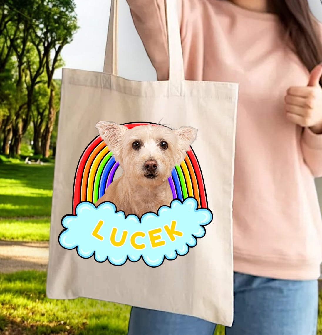 Personalizacja eko Torba ze zdjęciem Twojego Pupila / Tęcza 4