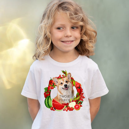 Koszulka z Twoim Pupilem Personalizacja / Biała / Czarna / Dziecięca Unisex / Owoce 2