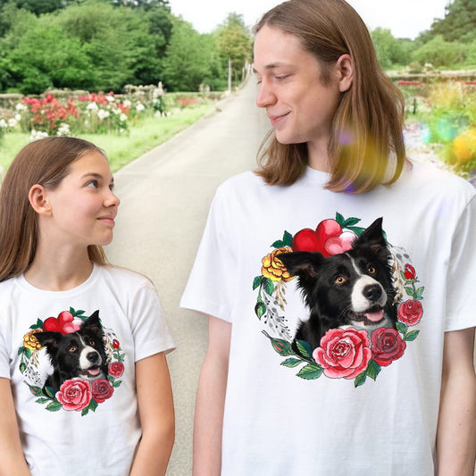 T-shirt z nadrukiem Twój Pupil na koszulce Biały / Czarny / Unisex / Serce 15