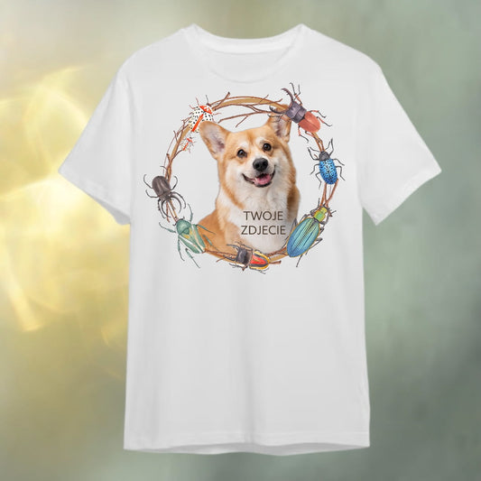 T-shirt z nadrukiem Twój Pupil na koszulce Biały / Czarny / Unisex / Żuki 1