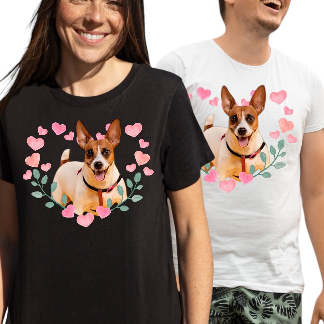 T-shirt z nadrukiem Twój Pupil na koszulce Biały / Czarny / Unisex / Serce 18