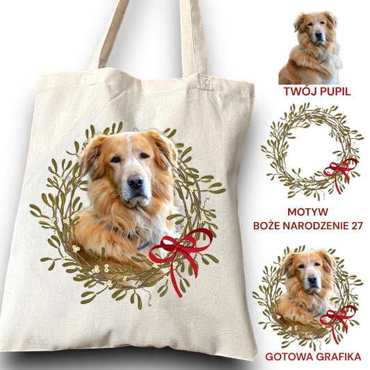 Personalizacja eko Torba ze zdjęciem Twojego Pupila / Boże Narodzenie 27