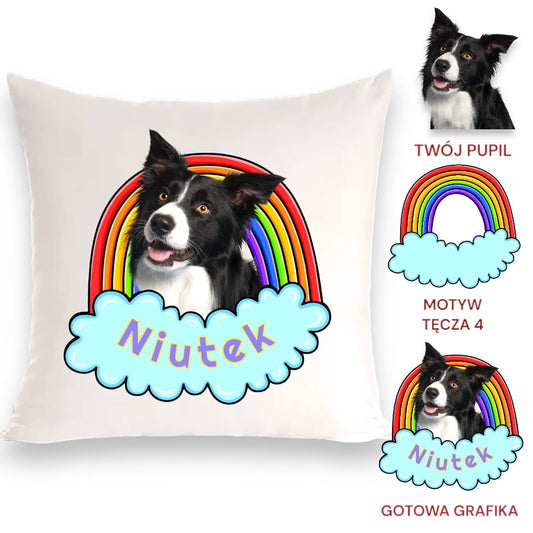 Personalizowany Prezent Poduszka z Twoim Pupilem / Tęcza 4
