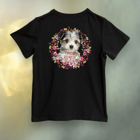 Koszulka z Twoim Pupilem Personalizacja / Biała / Czarna / Dziecięca Unisex / Wiosna 12