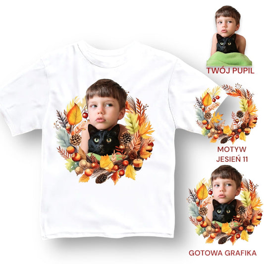 Koszulka z Twoim Pupilem Personalizacja / Biała / Czarna / Dziecięca Unisex / Jesień 11