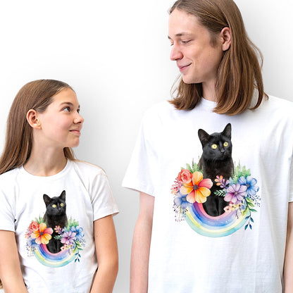 T-shirt z nadrukiem Twój Pupil na koszulce Biały / Czarny / Unisex / Tęcza 5