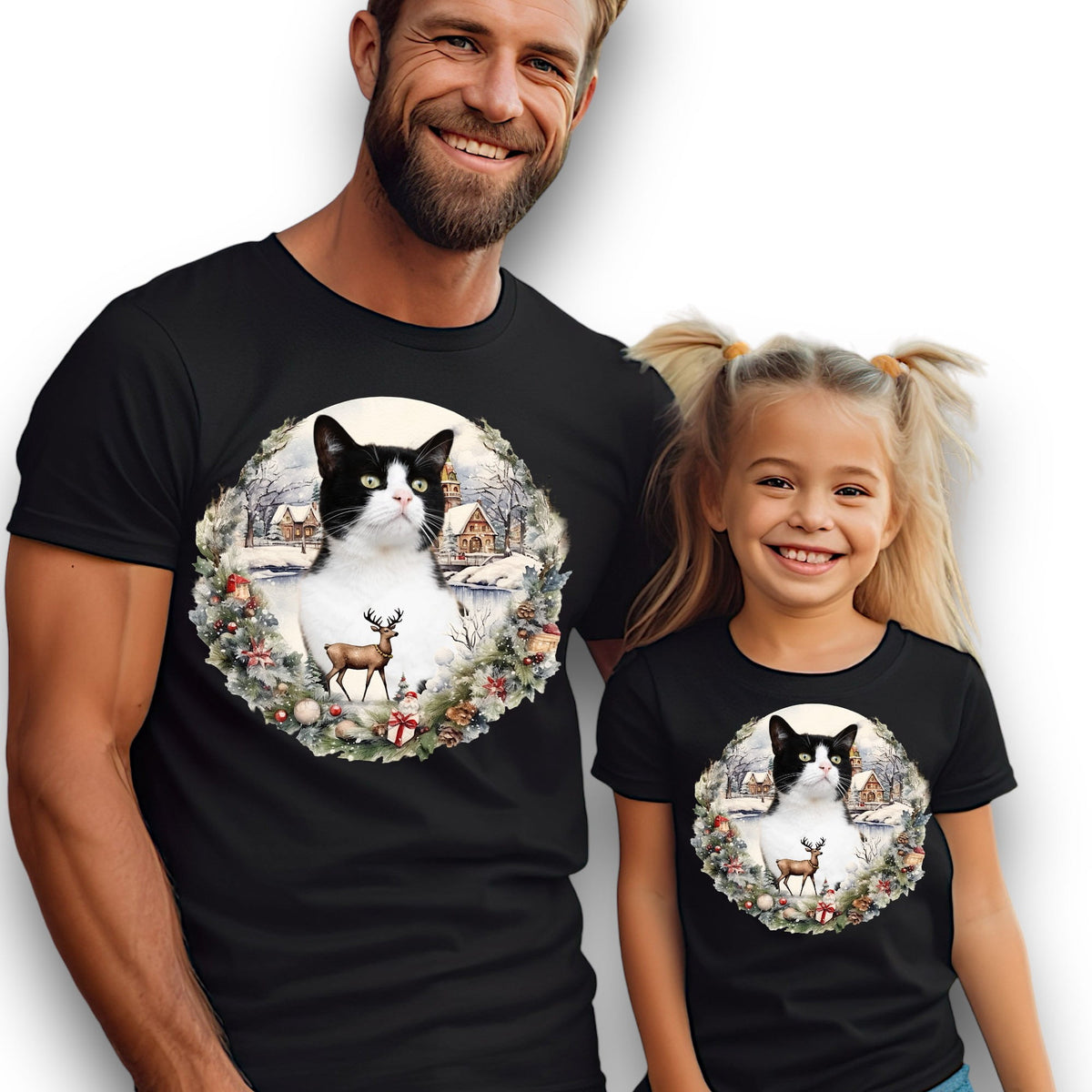 Koszulka z Twoim Pupilem Personalizacja / Biała / Czarna / Dziecięca Unisex / Boże Narodzenie 21