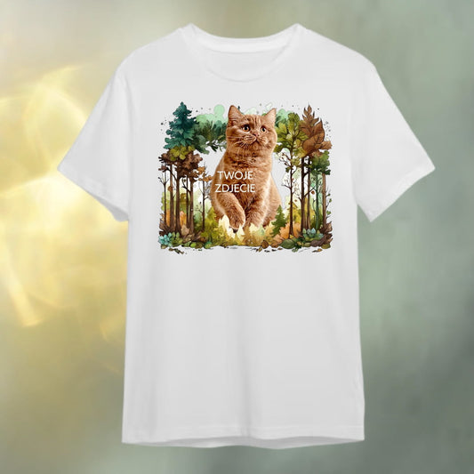 T-shirt z nadrukiem Twój Pupil na koszulce Biały / Czarny / Unisex / Las 5