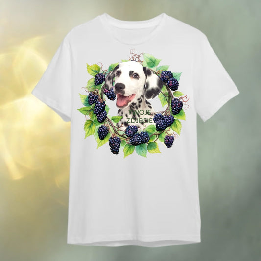 T-shirt z nadrukiem Twój Pupil na koszulce Biały / Czarny / Unisex / Jeżyny 2