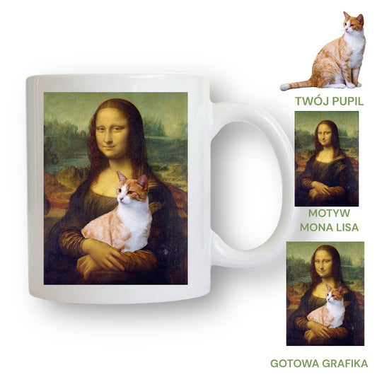 Personalizowany Kubek ze zdjęciem Twojego Pupila / Mona Lisa