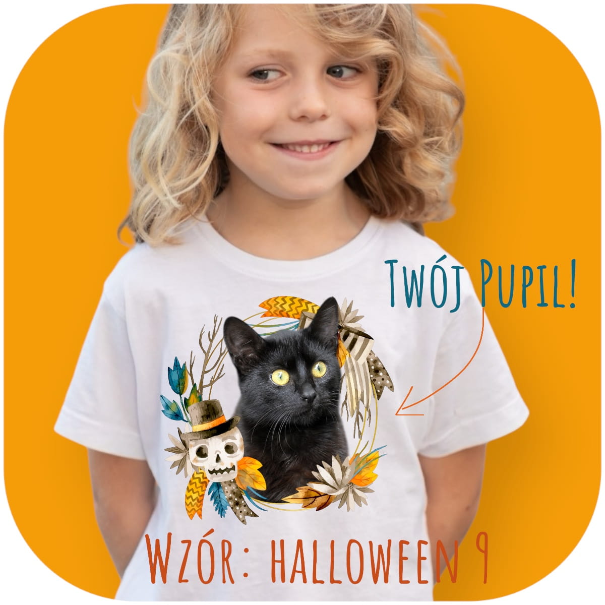 Koszulka z Twoim Pupilem Personalizacja / Biała / Czarna / Dziecięca Unisex / Halloween 9