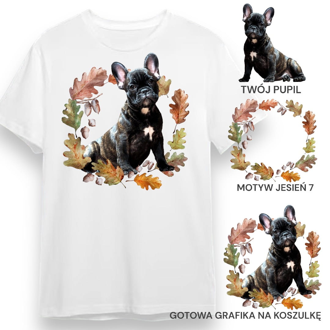 T-shirt z nadrukiem Twój Pupil na koszulce Biały / Czarny / Unisex / Jesień 7