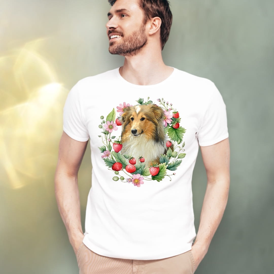 T-shirt z nadrukiem Twój Pupil na koszulce Biały / Czarny / Unisex / Truskawki 2
