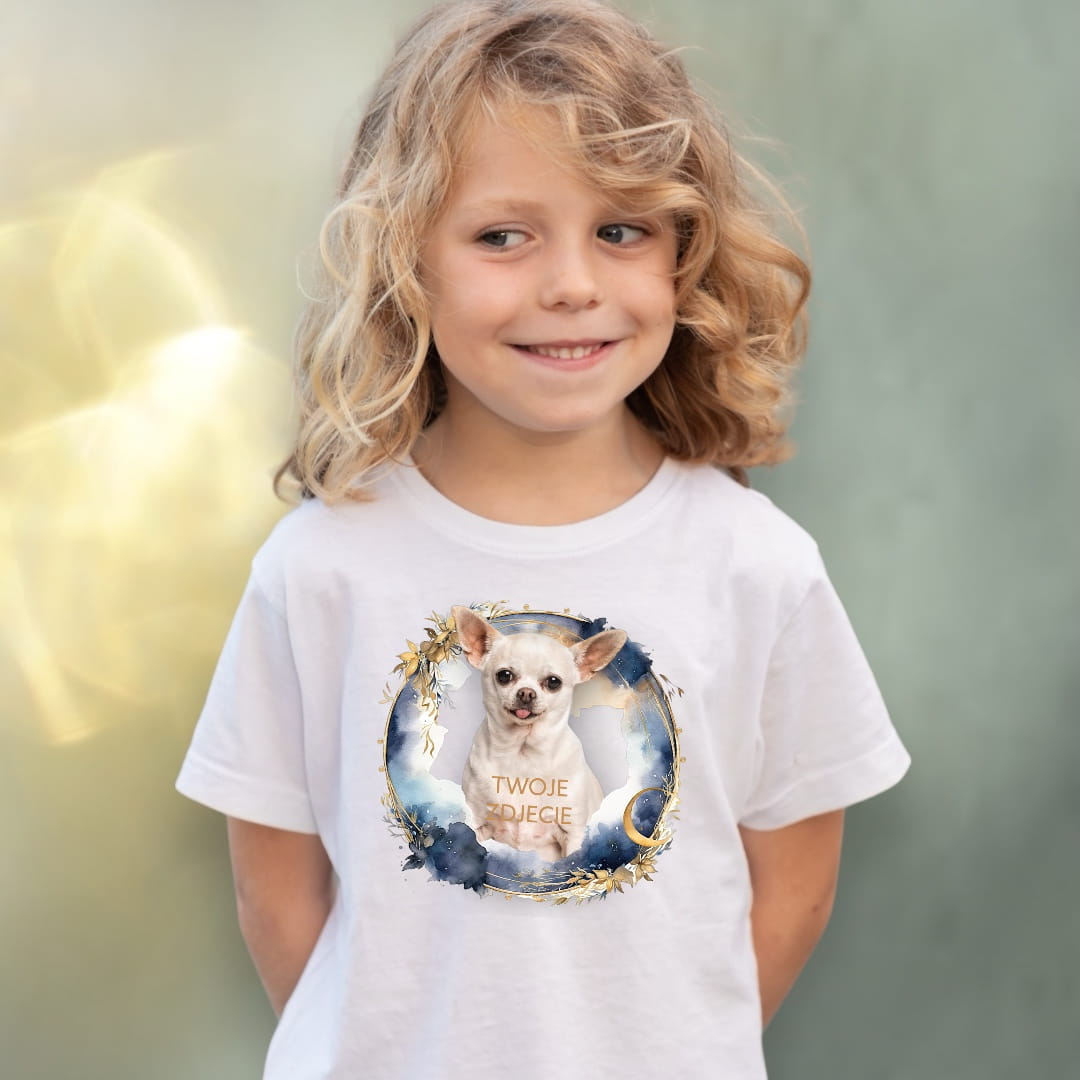 Koszulka z Twoim Pupilem Personalizacja / Biała / Czarna / Dziecięca Unisex / Kosmos 2