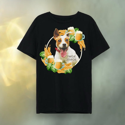 T-shirt z nadrukiem Twój Pupil na koszulce Biały / Czarny / Unisex / Piwko 1