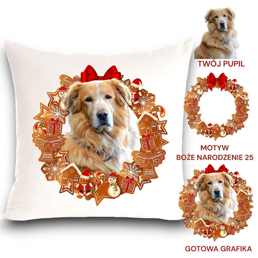 Personalizowany Prezent Poduszka z Twoim Pupilem / Boże Narodzenie 25