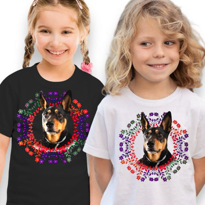 Koszulka z Twoim Pupilem Personalizacja / Biała / Czarna / Dziecięca Unisex / Ludowy