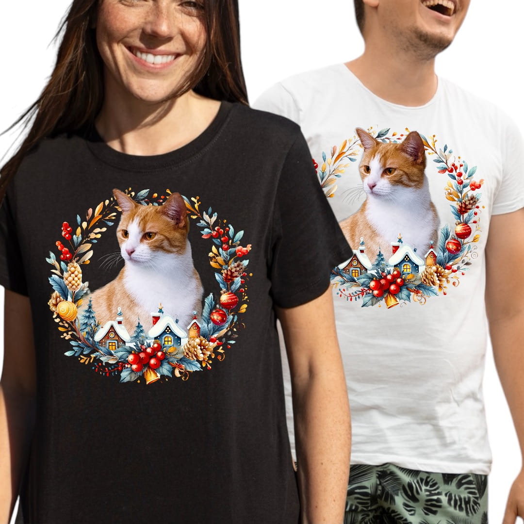 T-shirt z nadrukiem Twój Pupil na koszulce Biały / Czarny / Unisex / Boże Narodzenie 31