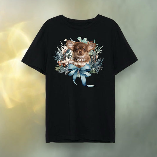 T-shirt z nadrukiem Twój Pupil na koszulce Biały / Czarny / Unisex / Boże Narodzenie 2