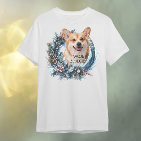 T-shirt z nadrukiem Twój Pupil na koszulce Biały / Czarny / Unisex / Boże Narodzenie 3