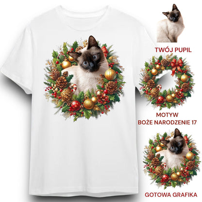 T-shirt z nadrukiem Twój Pupil na koszulce Biały / Czarny / Unisex / Boże Narodzenie 17
