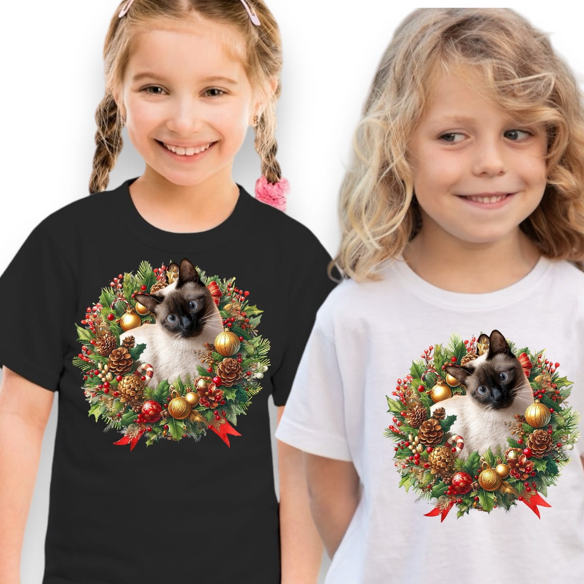 Koszulka z Twoim Pupilem Personalizacja / Biała / Czarna / Dziecięca Unisex / Boże Narodzenie 17