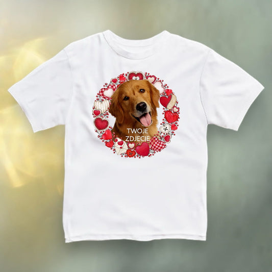 Koszulka z Twoim Pupilem Personalizacja / Biała / Czarna / Dziecięca Unisex / Serce 13