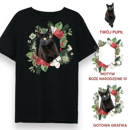 T-shirt z nadrukiem Twój Pupil na koszulce Biały / Czarny / Unisex / Boże Narodzenie 13