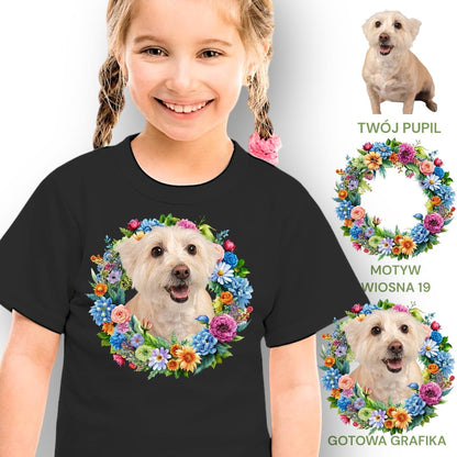 Koszulka z Twoim Pupilem Personalizacja / Biała / Czarna / Dziecięca Unisex / Wiosna 19