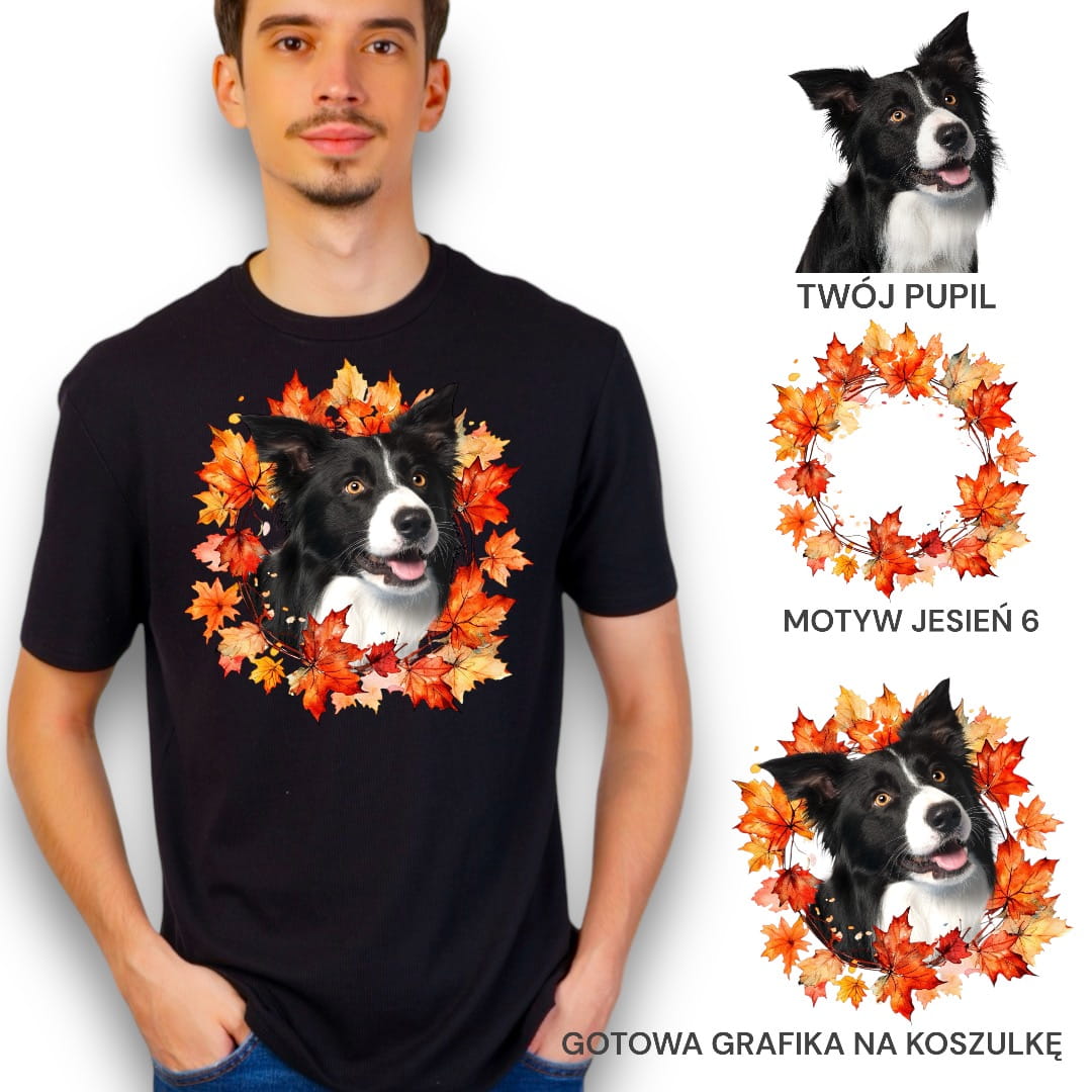 T-shirt z nadrukiem Twój Pupil na koszulce Biały / Czarny / Unisex / Jesień 6