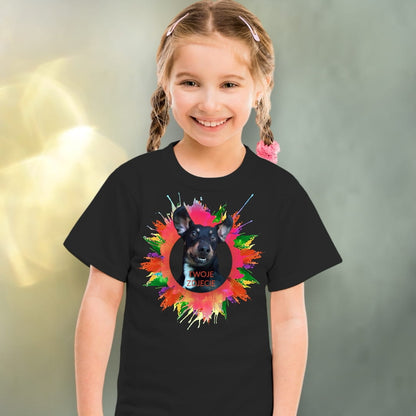Koszulka z Twoim Pupilem Personalizacja / Biała / Czarna / Dziecięca Unisex / Plama 1