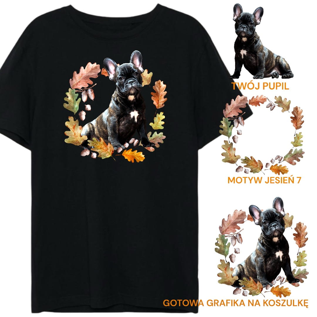 T-shirt z nadrukiem Twój Pupil na koszulce Biały / Czarny / Unisex / Jesień 7