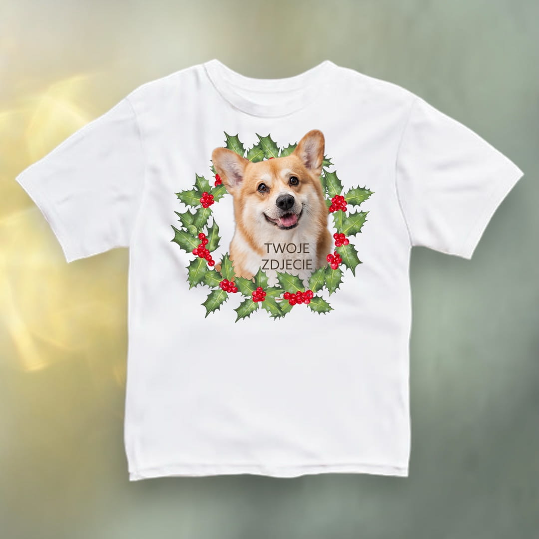 Koszulka z Twoim Pupilem Personalizacja / Biała / Czarna / Dziecięca Unisex Boże Narodzenie 4