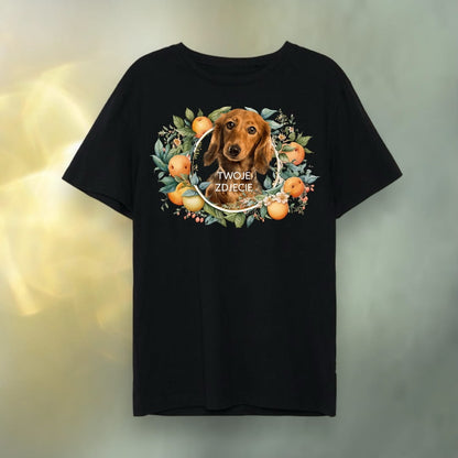 Koszulka z Twoim Pupilem Personalizacja / Biała / Czarna / Dziecięca Unisex / Pomarańcze
