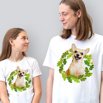 T-shirt z nadrukiem Twój pupil na koszulce Biały / Czarny / Unisex / Jesień 9