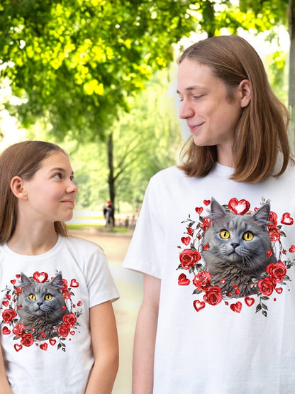 Koszulka z Twoim Pupilem Personalizacja / Biała / Czarna / Dziecięca Unisex / Serce 17